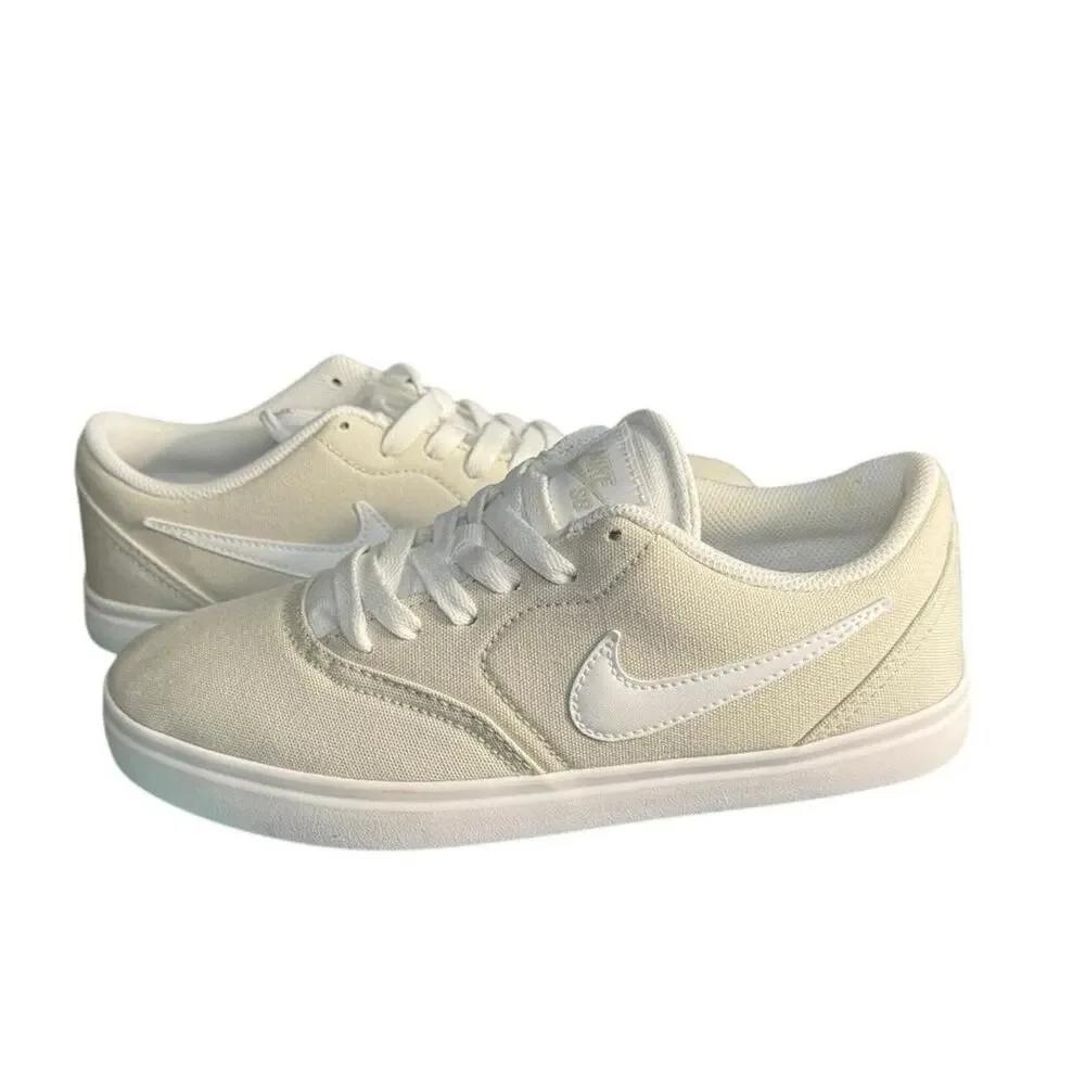 Nike SB Check Cnvs White Light Bone Sneaker Casual Youth 6.5 women’s 8 NIB